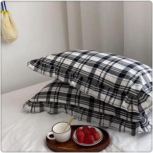 ZUIAI Наволочка ретро из стираного хлопка с рюшами