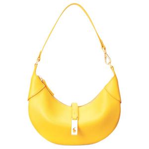 Polo Ralph Lauren Поли ID кожаная сумка-полумесяц наплечная мини женская yellow