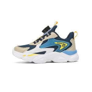 Нескользящие, износостойкие, дышащие низкие кроссовки для мальчиков и девочек. Детские кроссовки. BOBDOG, серый/синий