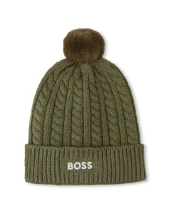 Детская шапочка для мальчика из вискозы BOSS Kidswear, зеленый