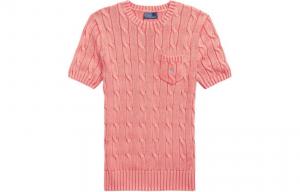 Поло Пони Кабельная вязка Футболка Polo Ralph Lauren, Розовый