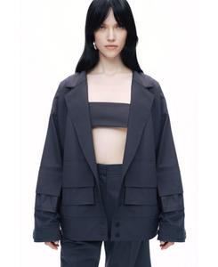 Женская куртка с накладными карманами NOCTURNE, Anthracite