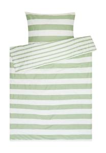 Постельное белье сатиновое Galeria Home, 135x200 см, зеленый / белый