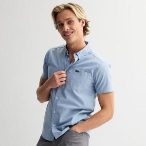 Мужская рубашка с коротким рукавом на пуговицах Rvca, цвет sky blue