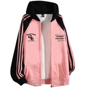 Толстовка Unisex Hooded Thickened Heavyweight Mackyo, розовый & черный[fleece-lined]