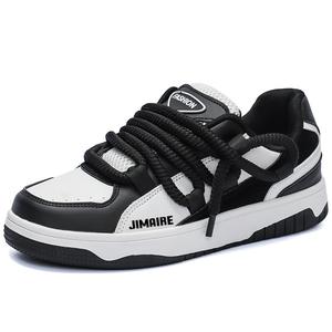 King Jinmai Мужские лоу-топ скейтборд кроссовки бело-черные, цвет White Black