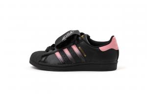 Adidas Originals Низкие износостойкие кроссовки для скейтбординга SUPERSTAR, унисекс, черно-розовые