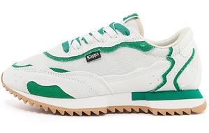 Кроссовки унисекс с низким верхом корейские белые / елово-зеленые Kappa