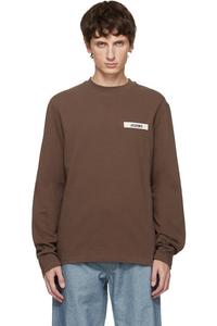 Jacquemus Коричневая футболка с длинными рукавами "the gros grain"