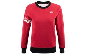 YONEX Свитшот женский бордовый с круглым вырезом утепленный классический