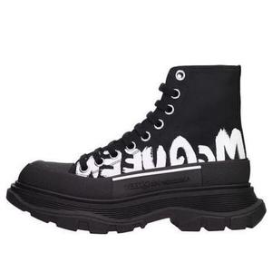 Кроссовки tread slick graffiti logo boots 'black white' Alexander Mcqueen, черный