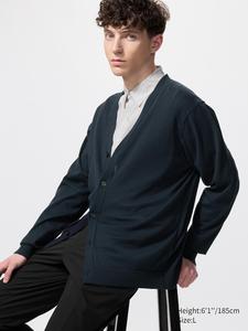 Трикотажный кардиган с V-вырезом Uniqlo, 69 navy
