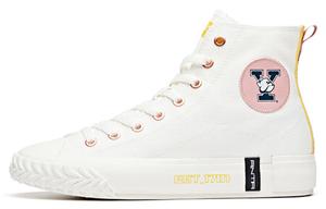 Туфли женские парусиновые высокие белые/розовые Anta