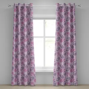 Шторы на люверсах ABAKUHAUS, сиреневые, традиционный турецкий арабесковый узор пейсли с художественным эффектом, винтажный принт, декоративные двухпанельные шторы, 280 см x 225 см, фуксия, фиолетовый Abakuhaus