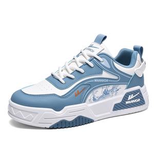 Низкие мужские кроссовки с противоскользящими амортизаторами и износостойкими свойствами WARRIOR, Blue Gray/White