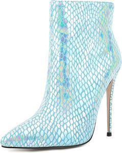 Женские ботильоны UP2STEP яркой модной расцветки с застежкой-молнией, заостренным носком, для коктейльной вечеринки, на высоком шпильке, Blue