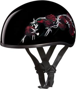 Мотоциклетный шлем Daytona Helmets с полушлемом - одобрен DOT [графика]…, Hi-Gloss Black, Barbed Roses