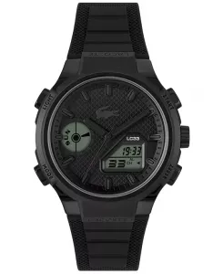 Мужские часы LC33 с черным силиконовым ремешком, 44,8 мм Lacoste, black