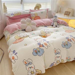 Yalu Пододеяльник 200х230 см из зимнего молочного велюра, антистатичный, без ворса