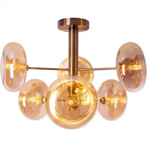 Настенные потолочные светильники Orion G9 1 шт. стеклянные плафоны, 6-местные G9, без ламп, матовая латунь, D: 53 см Näve, золотой