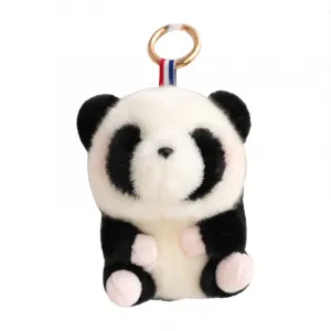 WOWOCHENG Плюшевый кулон в виде розовой панды-кролика-хомячка, высота 13 см