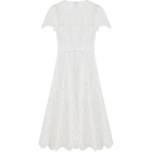 Self-Portrait Короткое Платье с Коротким Рукавом Женское Чисто-Белое