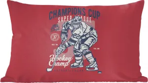 Декоративная подушка , диванная подушка, декоративная подушка для гостиной, 60 x 40 см, хоккейные коньки - Спорт - Винтаж - Подушка под голову - Подушка с фотографией MuchoWow