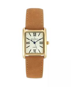 Женские часы-майка с римским циферблатом, коричневый кожаный ремешок Peugeot, коричневый