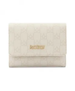 Узорчатый кошелек с коричневой внутренней отделкой. Kazar, белый