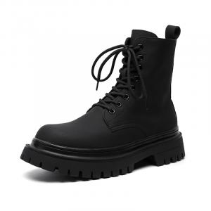 V05 Короткие мартинсы мужские черные с черной флисовой подкладкой, цвет Black [Fleece-Lined]