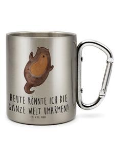 Кружка с надписью Выдра обнимает из серебра Mr. & Mrs. Panda