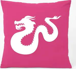 Подушка для дивана Huuraa, силуэт дракона, подарочная, 40x40 см, с наполнителем из хлопка цвета фуксии, сувенир в виде дракона Hellweg Druckerei