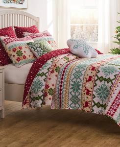 Комплект постельного белья Fair Isle Snow из 3 предметов, размер King Greenland Home Fashions, Snow