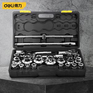 Набор сверхмощных головок Deli серии 19 мм, гаечный ключ с храповым механизмом, набор инструментов для авторемонта, набор из 26 предметов DL1026B