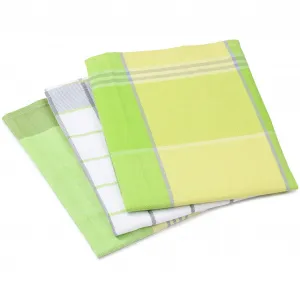 Кухонное полотенце Gözze» кухонные полотенца, Des. 60058", (комплект, 3 шт.), 2x в клетку и 1x в полоску, зеленый