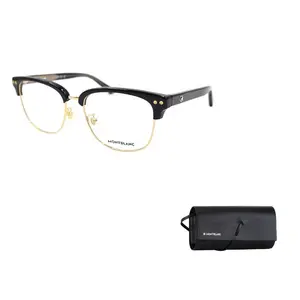 MONTBLANC Пластиковая и металлическая оправа для очков Browline мужская, Black Gold