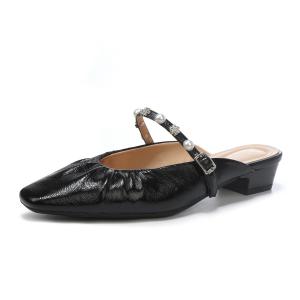 TATAYA Женские противоскользящие тапочки с закрытым носком черные, цвет Black