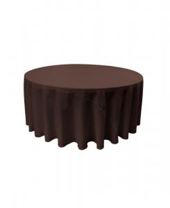 Круглая скатерть из полиэстерового поплина диаметром 120 дюймов Прочная и элегантная Slickblue, Brown