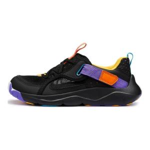 Низкие детские повседневные кроссовки оранжево-черные Kids DECATHLON