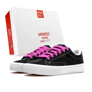 MINISO Низкие скейтерские кроссовки унисекс черно-фиолетовые, цвет Black Purple