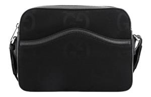 Сумка из холста с кожаными вставками, мессенджер, через плечо, кроссбоди мужская черная GUCCI