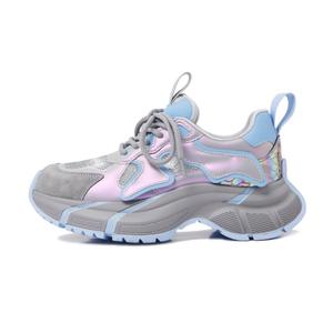 Женские серые кроссовки с низким верхом и массивной подошвой, увеличивающие рост, противоскользящие и износостойкие CAMEIDO, Gray