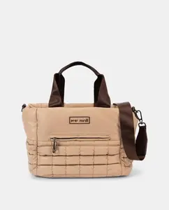Стеганая сумка со сборками и двумя ручками Pepe Moll, кремовый
