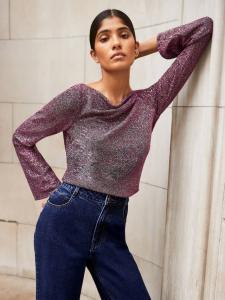 Топ с капюшоном и блестками сзади Ro&Zo, Pink