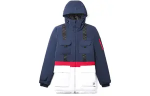 Мужской пуховик Vans, цвет Blue, white, red, color-blocking