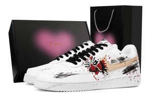 Nike Маска Court Vision 1 без рисунка, износостойкие низкие кроссовки для скейтбординга, мужские, белые