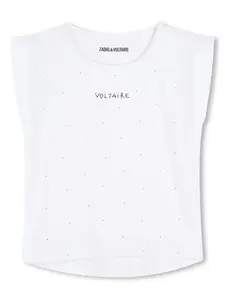 Футболка без рукавов с логотипом Zadig & Voltaire Kids, белый