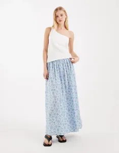 Пышная юбка миди синего цвета с цветочным принтом Vero Moda