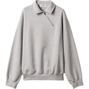 Miu Miu Женское поло, серые, с воротником-стойкой, средней толщины, другие варианты