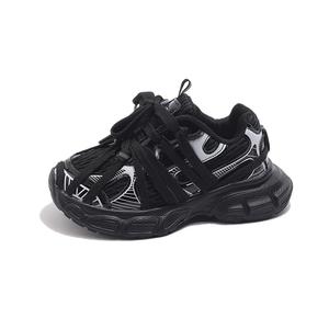 Нескользящие низкие детские кроссовки для повседневной носки. Для детей от 3 до 7 лет. TONYBEAR, черный